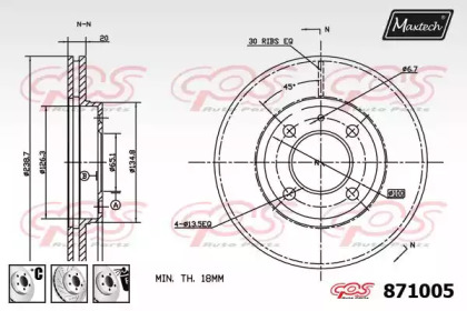 Тормозной диск MAXTECH 871005.6980