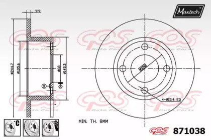 Тормозной диск MAXTECH 871038.6880