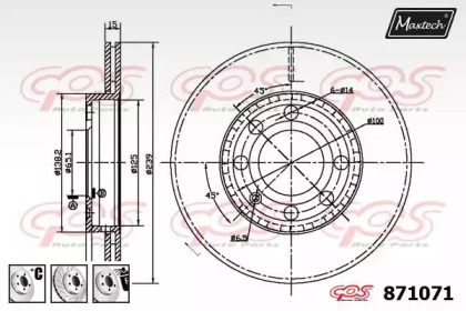 Тормозной диск MAXTECH 871071.6980