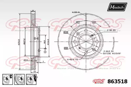 Тормозной диск MAXTECH 863518.6880