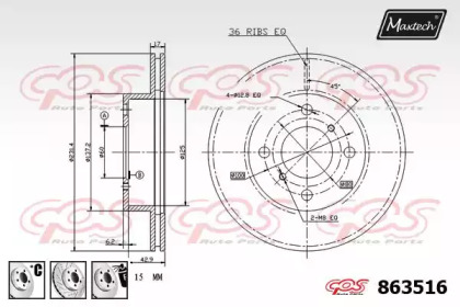 Тормозной диск MAXTECH 863516.6880