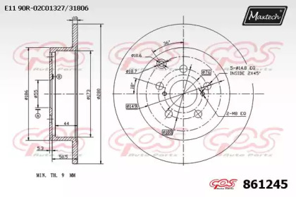 Тормозной диск MAXTECH 861245.0000