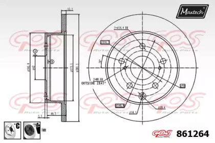 Тормозной диск MAXTECH 861264.6060