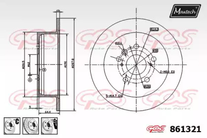 Тормозной диск MAXTECH 861321.6980