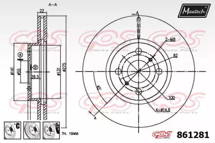 Тормозной диск MAXTECH 861281.6880