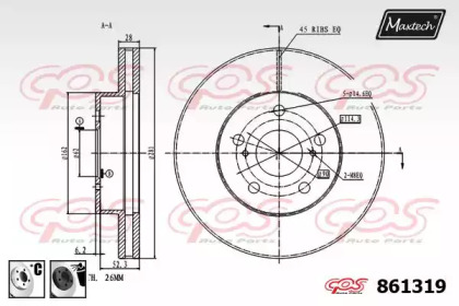 Тормозной диск MAXTECH 861319.6060