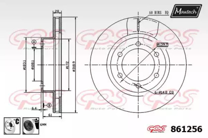 Тормозной диск MAXTECH 861256.6060