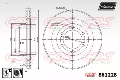 Тормозной диск MAXTECH 861228.6060