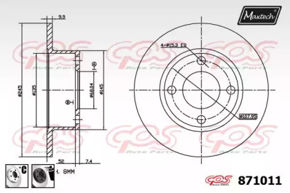 Тормозной диск MAXTECH 871011.6060