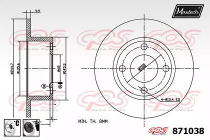 Тормозной диск MAXTECH 871038.6060