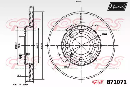 Тормозной диск MAXTECH 871071.0000