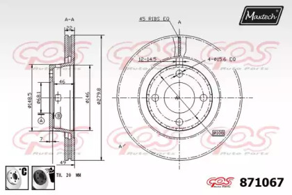 Тормозной диск MAXTECH 871067.6060