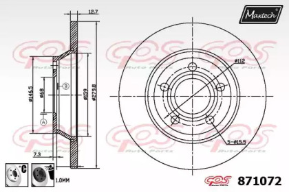 Тормозной диск MAXTECH 871072.6060