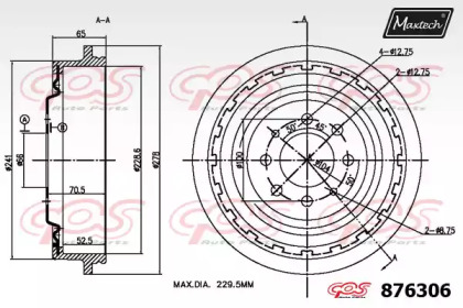 Тормозный барабан MAXTECH 876306.0000