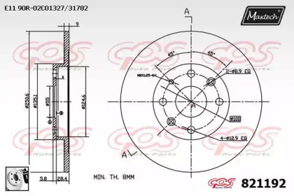 Тормозной диск MAXTECH 821192.0080