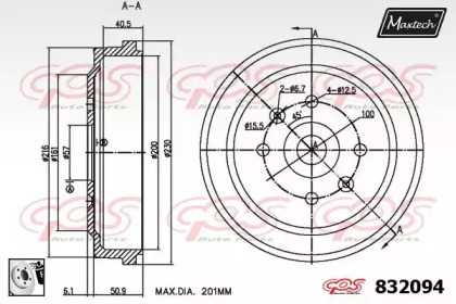 Тормозный барабан MAXTECH 832094.0080