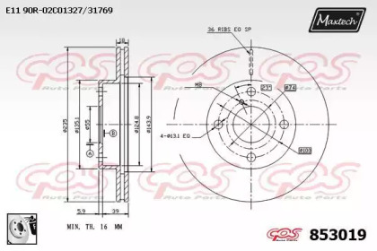 Тормозной диск MAXTECH 853019.0080