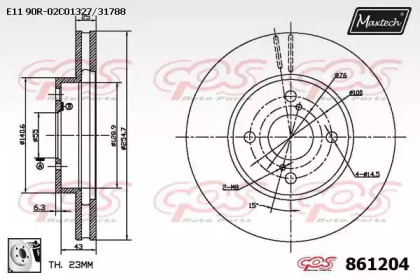 Тормозной диск MAXTECH 861204.0080