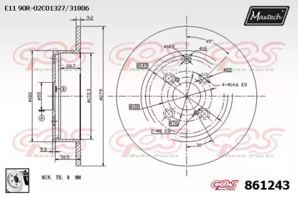 Тормозной диск MAXTECH 861243.0080