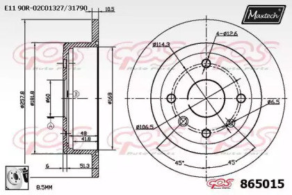 Тормозной диск MAXTECH 865015.0080