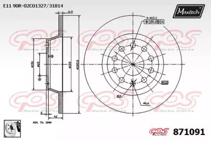 Тормозной диск MAXTECH 871091.0080