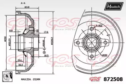 Тормозный барабан MAXTECH 872508.0080