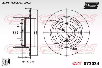 Тормозной диск MAXTECH 873034.0080