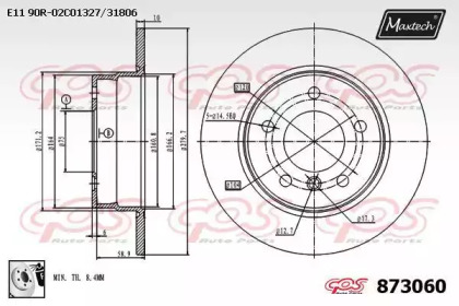 Тормозной диск MAXTECH 873060.0080