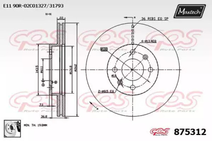 Тормозной диск MAXTECH 875312.0080