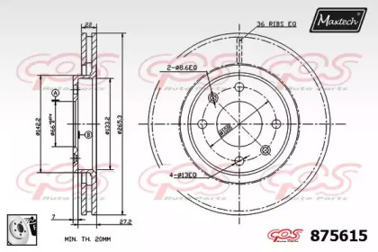 Тормозной диск MAXTECH 875615.0080