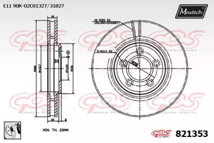 Тормозной диск MAXTECH 821353.0080