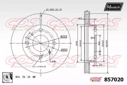 Тормозной диск MAXTECH 857020.0080