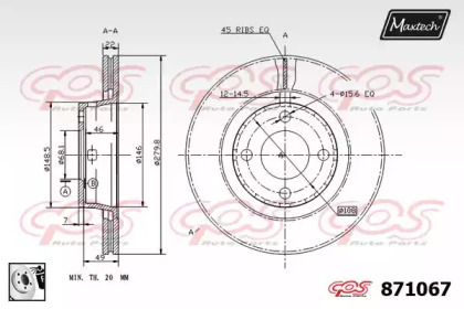 Тормозной диск MAXTECH 871067.0080