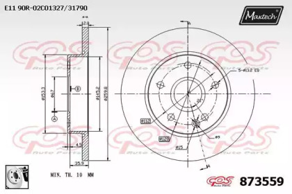 Тормозной диск MAXTECH 873559.0080