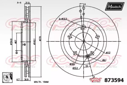 Тормозной диск MAXTECH 873594.0080