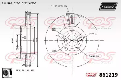 Тормозной диск MAXTECH 861219.0060