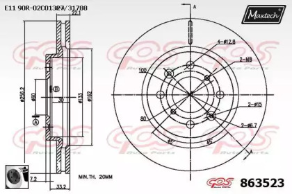 Тормозной диск MAXTECH 863523.0060