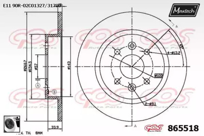 Тормозной диск MAXTECH 865518.0060