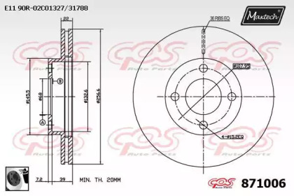 Тормозной диск MAXTECH 871006.0060