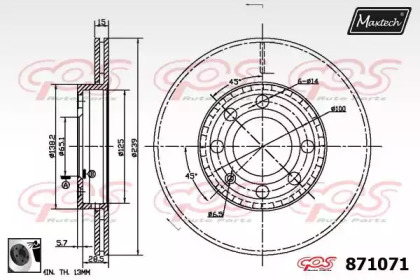 Тормозной диск MAXTECH 871071.0060