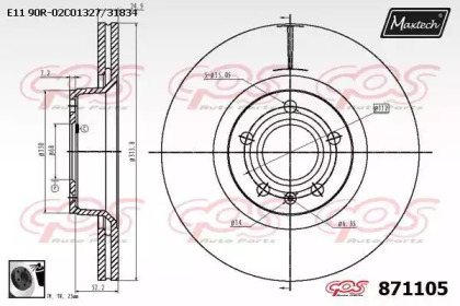 Тормозной диск MAXTECH 871105.0060