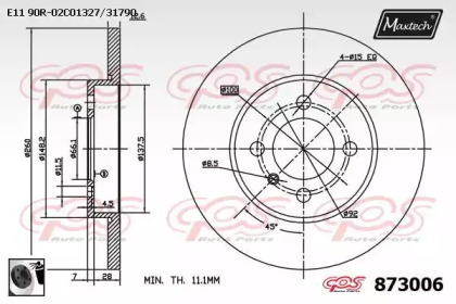 Тормозной диск MAXTECH 873006.0060