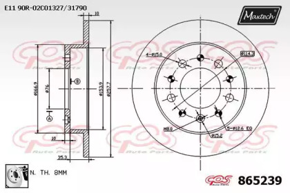 Тормозной диск MAXTECH 865239.0080