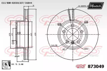 Тормозной диск MAXTECH 873049.0080