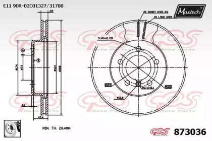 Тормозной диск MAXTECH 873036.0080