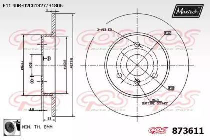 Тормозной диск MAXTECH 873611.0060