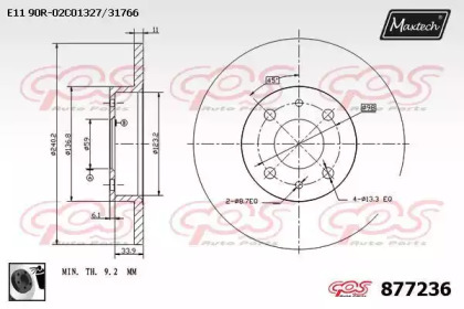 Тормозной диск MAXTECH 877236.0060