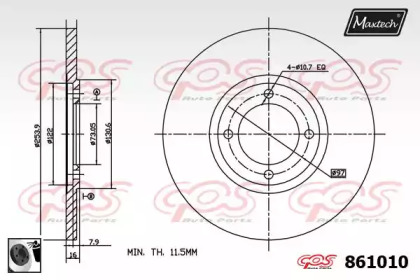 Тормозной диск MAXTECH 861010.0060