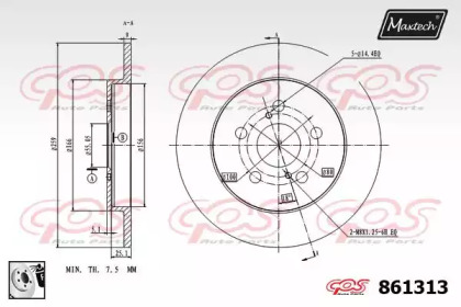 Тормозной диск MAXTECH 861313.0080