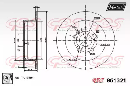 Тормозной диск MAXTECH 861321.0080